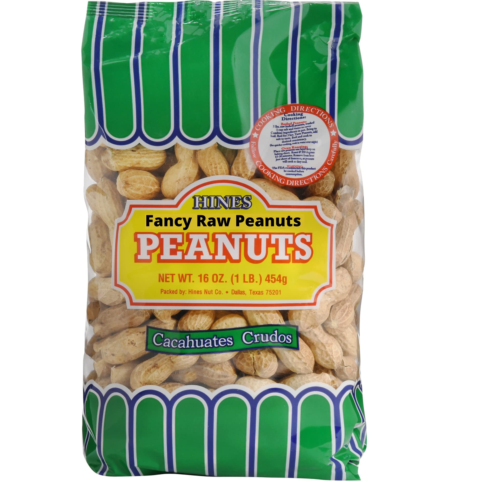 Hines Nuts Company PEANUTS RAW IN SHELL Bag 16oz (Great for making