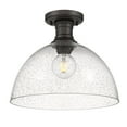 thumbnail image 1 of Yep by Golden Lighting Hines 1-light 14 in Semi-Flush Mount in Rubbed Bronze and Seeded Glass, 1 of 2