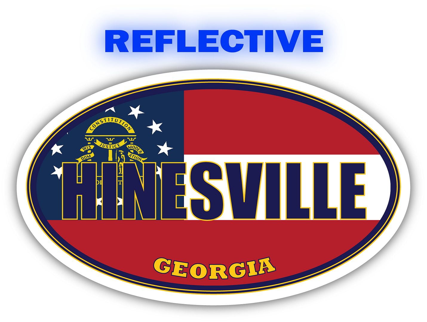 Hinesville City State State Flag GA Flag Liberty County Oval