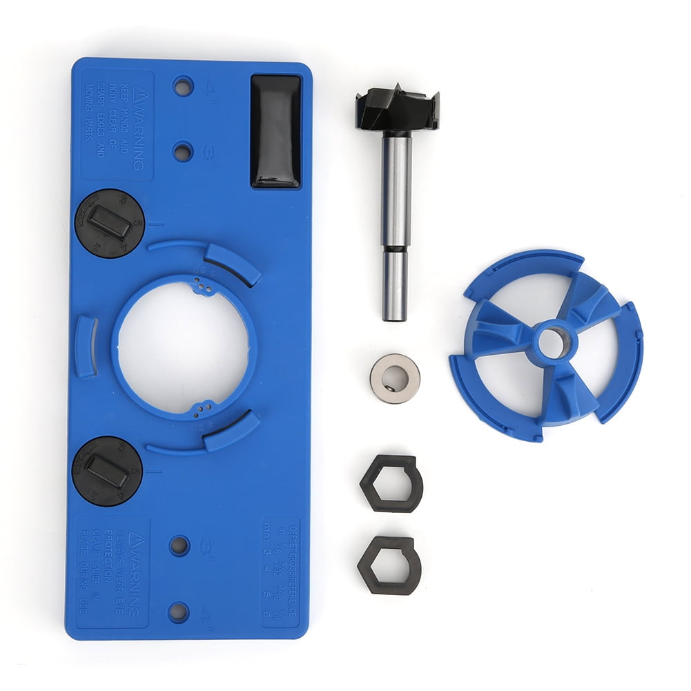 Hinge Boring Jig Blue Plastic Professional Drilling Guide Tool for