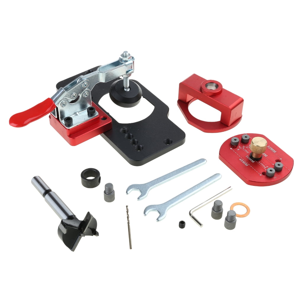Hinge Jig with Quick Clamp Concealed Door Hinge Jig 35mm Cabinet Hinge Jig Hinge Hole Drilling Jig Woodworking Tool