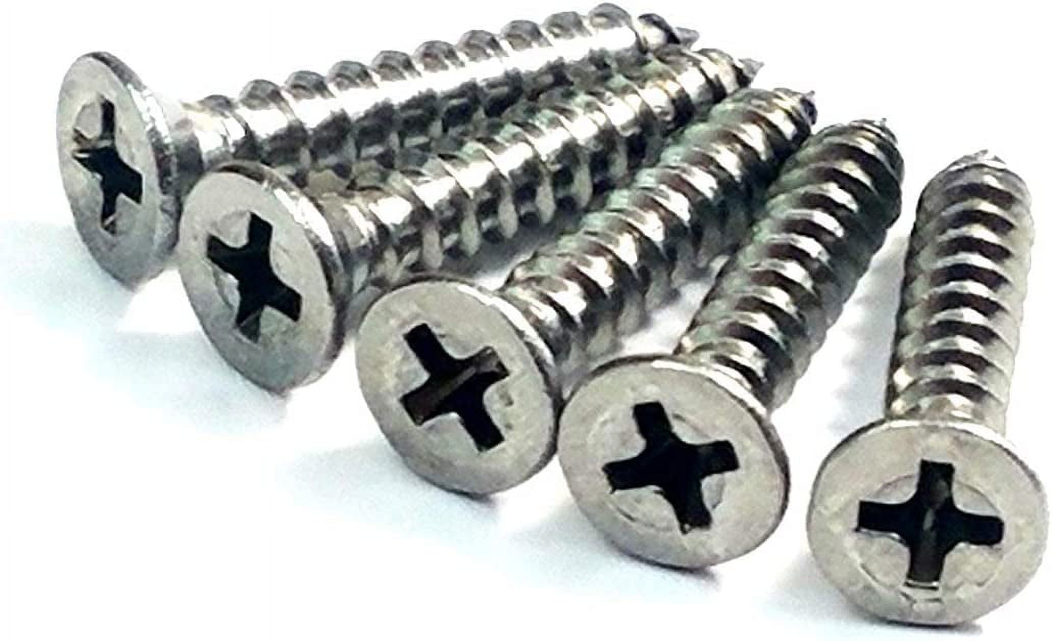 Satin Nickel 1 Inch Steel Door Mount Screws - 24 Pack