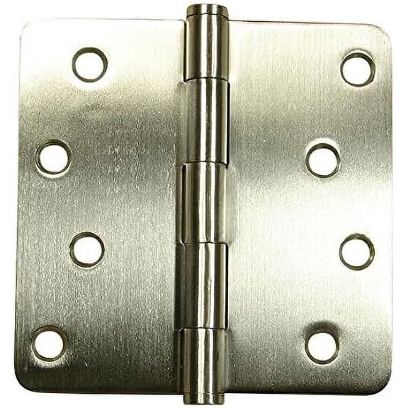 Hinge Outlet Stainless Steel Security Door Hinges - 4 Inch with 1/4 Inch Radius - Highly Rust Resistant - Non Removable Pin - 2 Pack