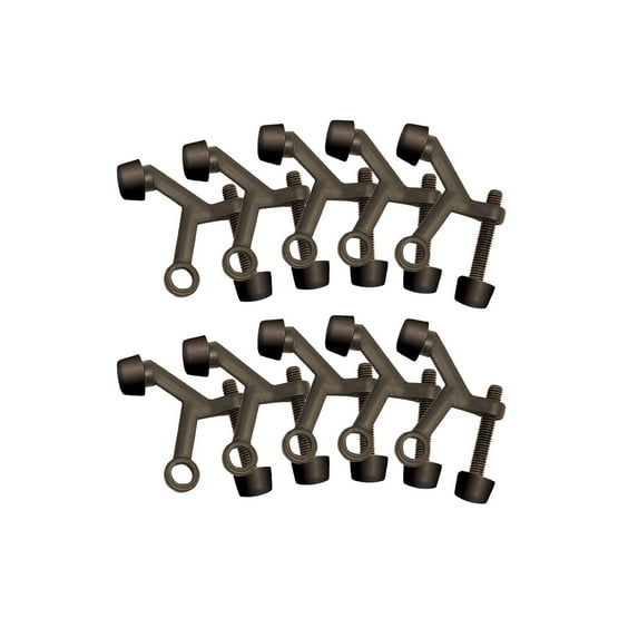 Design House 10-Pack Adjustable Hinge Pin Door Stoppers with Rubber Tips, Oil Rubbed Bronze