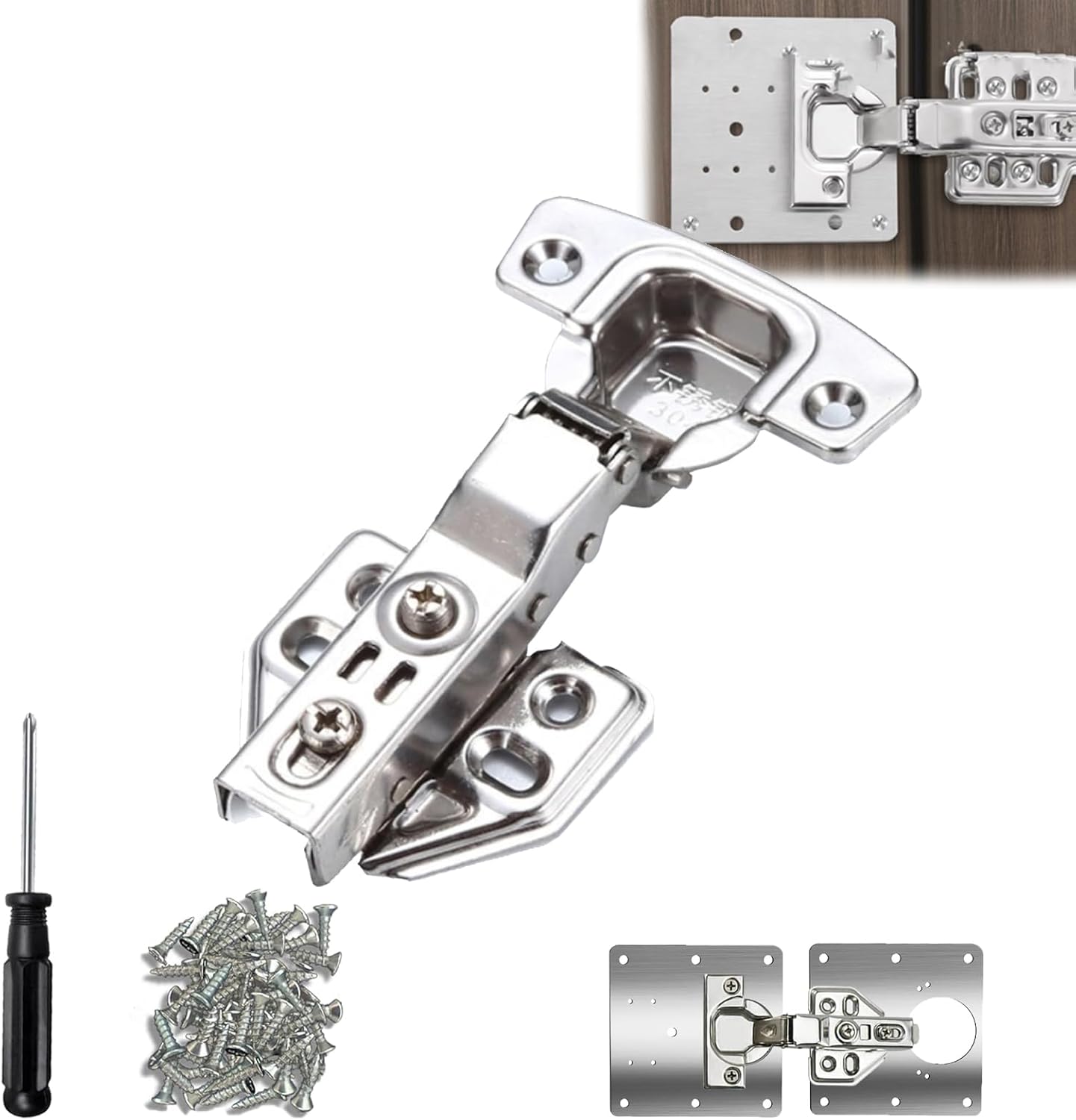 Hinge Repair Kit, Hinge Repair Plate, Stainless Steel Kitchen