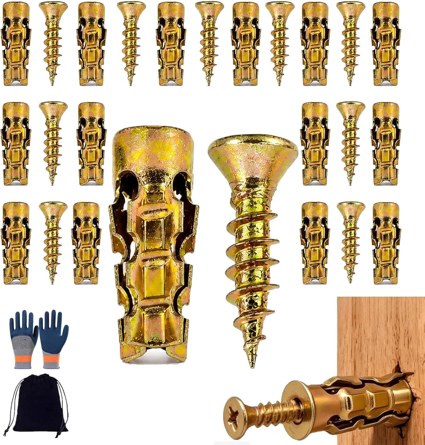 Short Hinge Thread Hinge Repair Screw & Expansion Anchor, 6×14mm Short Expansion Screw Set ...