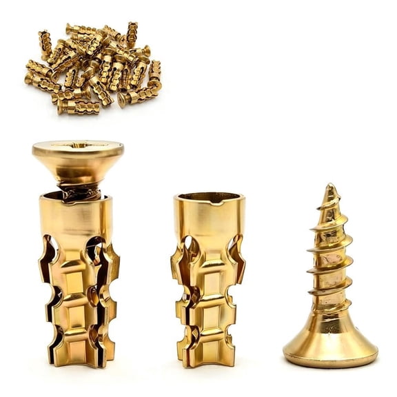 Hinge Repair Screw & Expansion Anchor, 6 x 14mm Short Wall Anchor Set for Cabinet Door Hinge Thread Repair