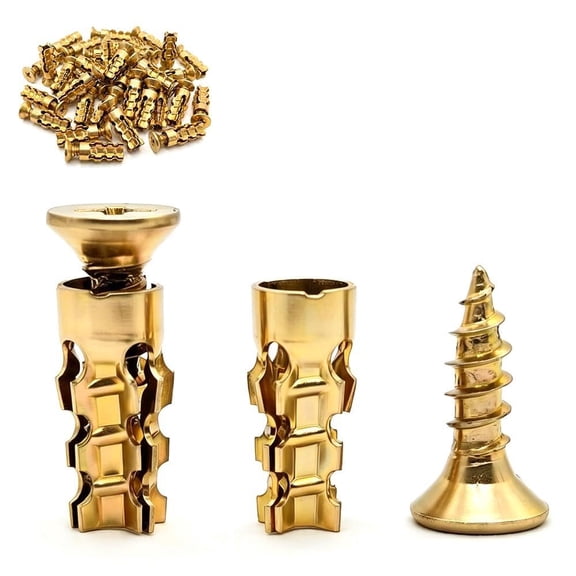 Hinge Repair Screw & Expansion Anchor, 6 x 14mm Short Wall Anchor Set for Cabinet Door Hinge Thread Repair