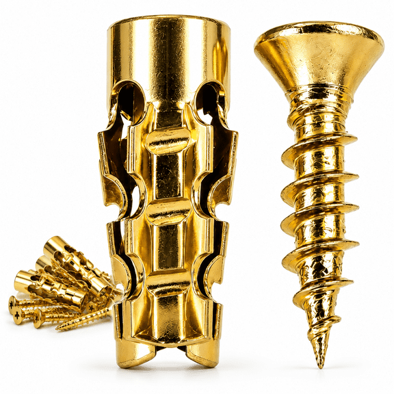 Hinge Repair Screw & Expansion Anchor, Strong Stripped Thread Fix & 6mm Drill Hole Fit for Cabinet Hinges, Tile, Stone & Wood Repair