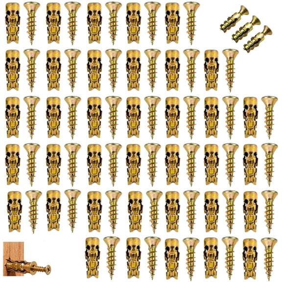 Hinge Repair Screws – 6×14mm Short Expansion Screw Set for Cabinet Hinge Repair & Stripped Thread Restoration, 30/50/100 Sets, Fits 6mm Drill Holes in Tile, Stone, Wood
