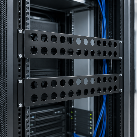 Hinged Blank Patch Panel with 24 D-Series Connectors Punch-Out Holes for 19 inches AV, Sound, Computer Equipment Racks.