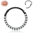thumbnail image 1 of Hinged CZ Septum Rings - 316L Surgical Steel Nose Rings Hoops for Women 20G/18G/16G Cartilage Earrings Conch Piercing Jewelry Helix Rook Tragus Lobe Daith Snug Belly Button Ring 6mm-10mm, 1 of 12