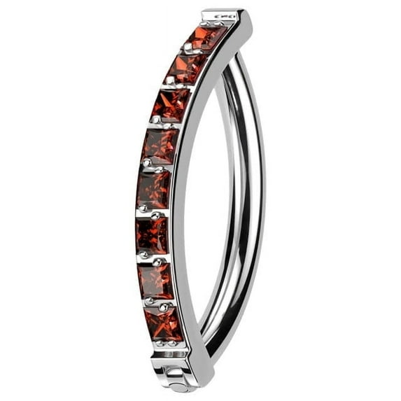 Hinged Clicker Belly Button Rings 14G Titanium Clear CZ Top Navel Ring Belly Piercing Jewelry 3/8"