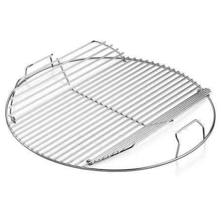 Hinged Cooking Grate for 22” Charcoal Grill, Round Charcoal Grate for Weber 7436, Grill Grate Replacement Part for Weber One-Touch, Smokey Mountain Cooker, 22" Kettle Charcoal Grill Parts with Handle