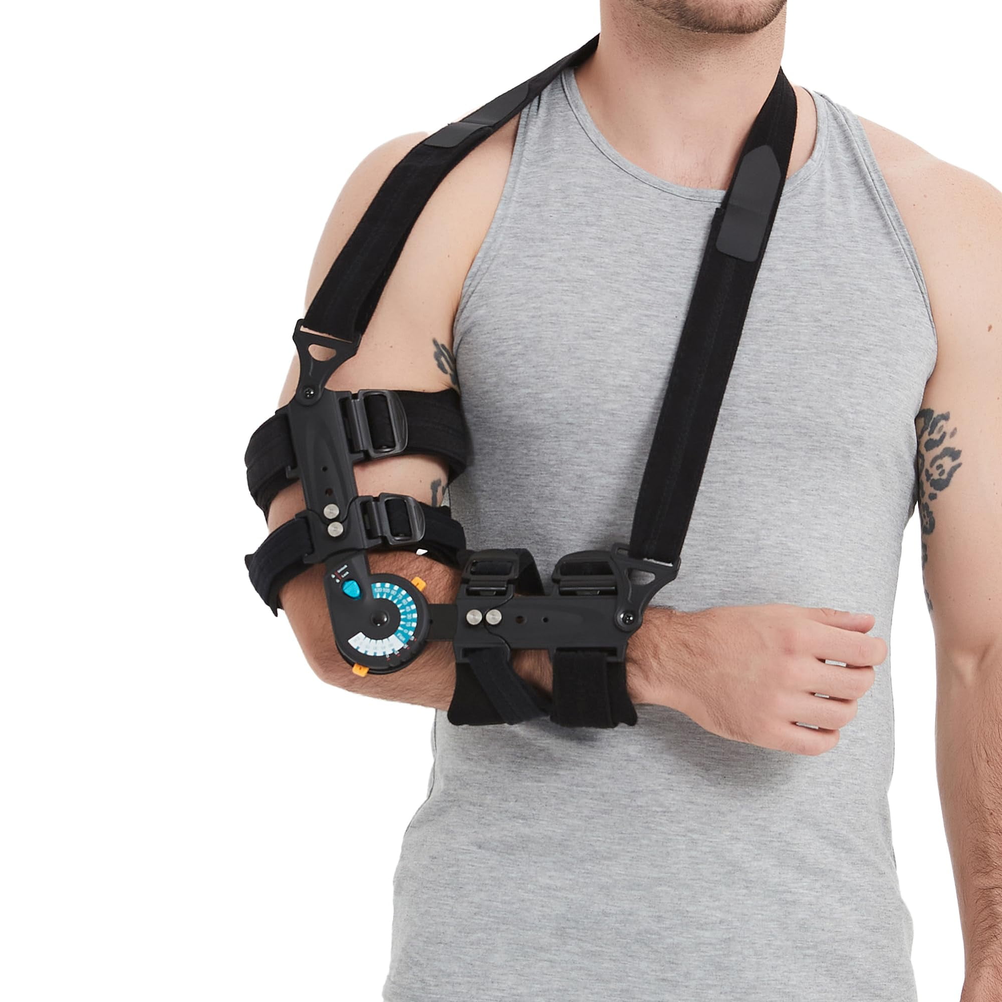 Hinged Elbow Brace Adjustable Post OP Elbow Brace with Sling Stabilizer