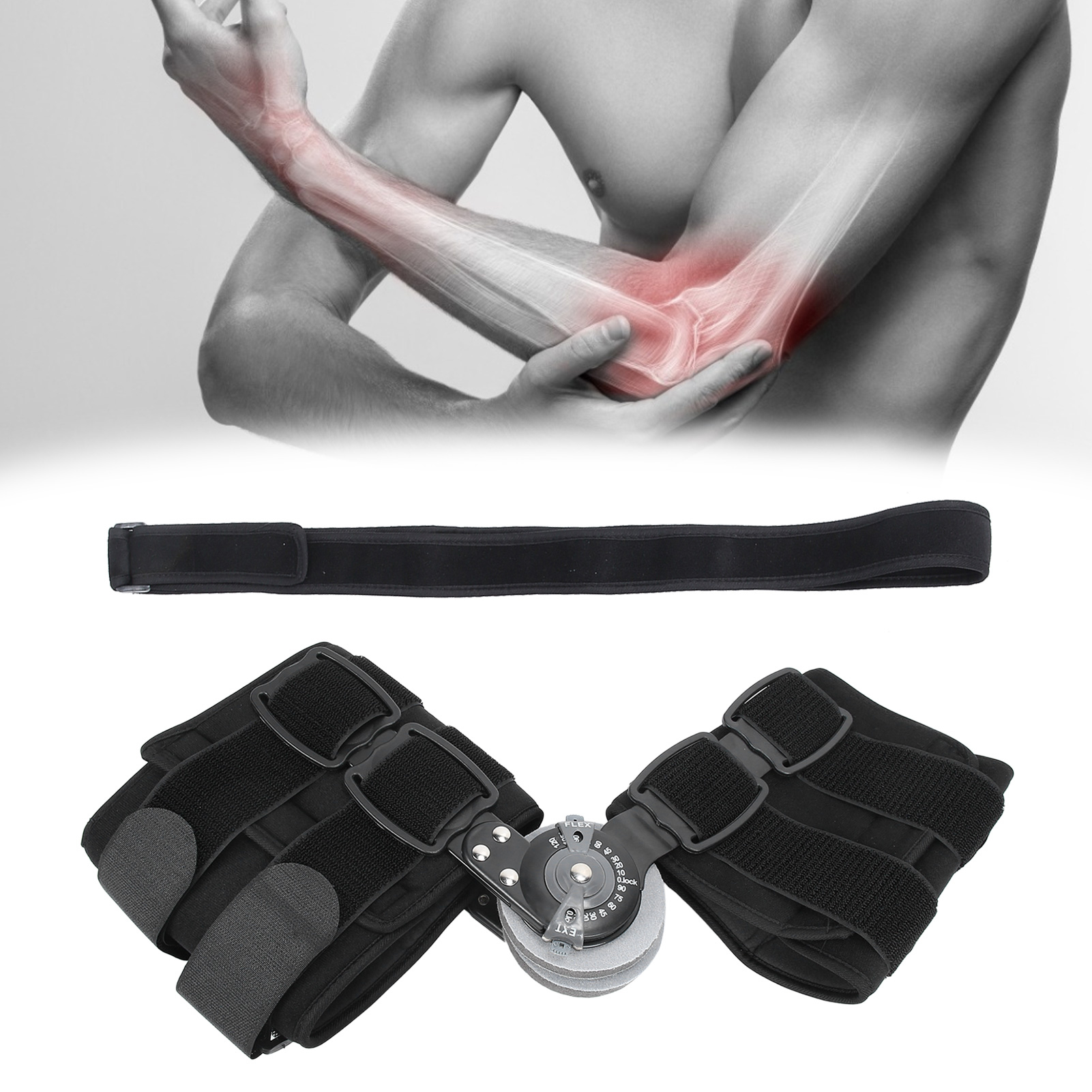 Hinged Elbow Brace, Post OP ROM Elbow Brace Stabilizer Rehabilitation