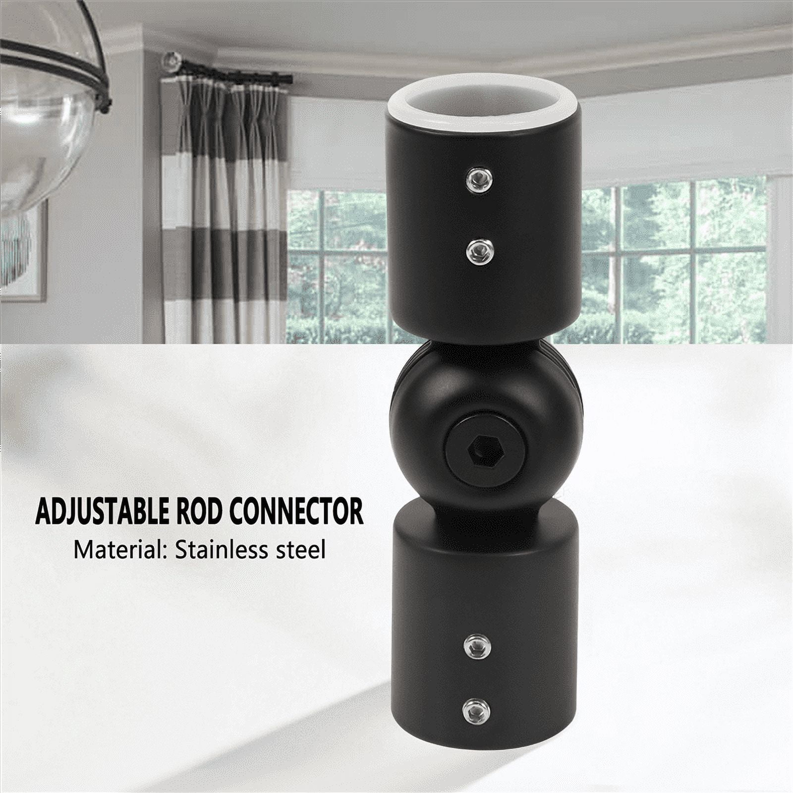 Hinged Elbow Connector Curtain Rod Corner Connector Elbow Connector for Bay Window Curtain Rods