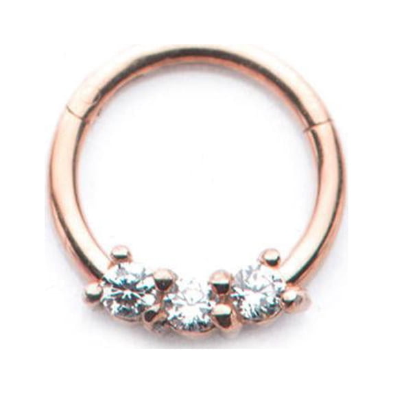 Hinged Hoop Rings 16GA with Clear CZ Gems- Sold Separately