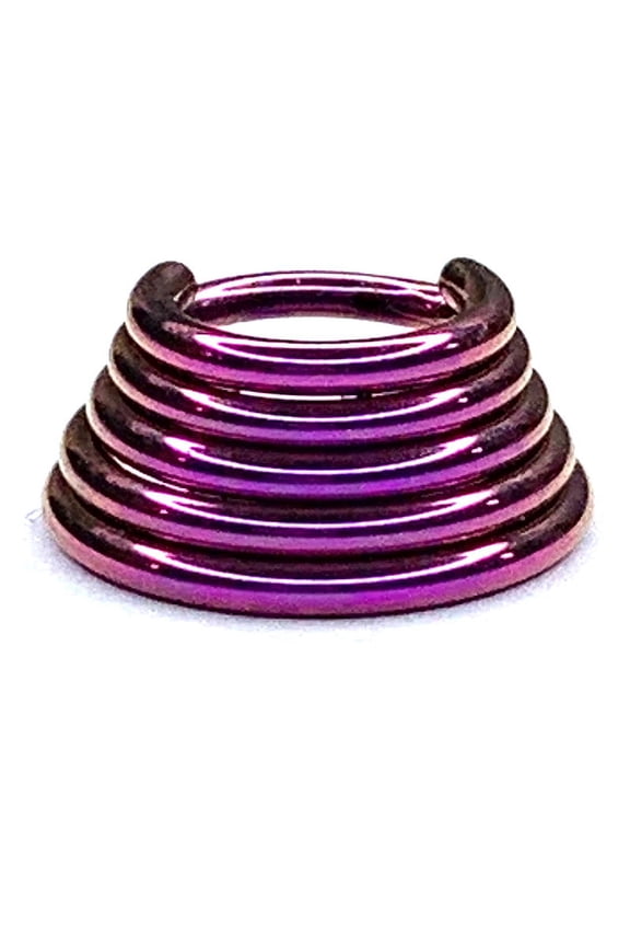 Hinged Hoop Titanium Body Jewelry - Hinged 5 Stack Tier Hoop 16g 5/16" (1.2*8) Purple