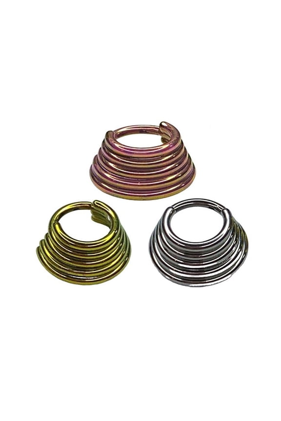 Hinged Hoop Titanium Body Jewelry from International Body Jewelry - Hinged Triple Stack Tier Hoop 16g 5/16 (1.2x8)