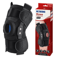 thumbnail image 1 of Hinged Knee Brace with Side Stabilizers Adjustable Knee Compression Sleeve Relieves Meniscus Tear,ACL,MCL,Knee Support and Knee Pain Relief,Men & Women - Black One Size Fits Most, 1 of 15