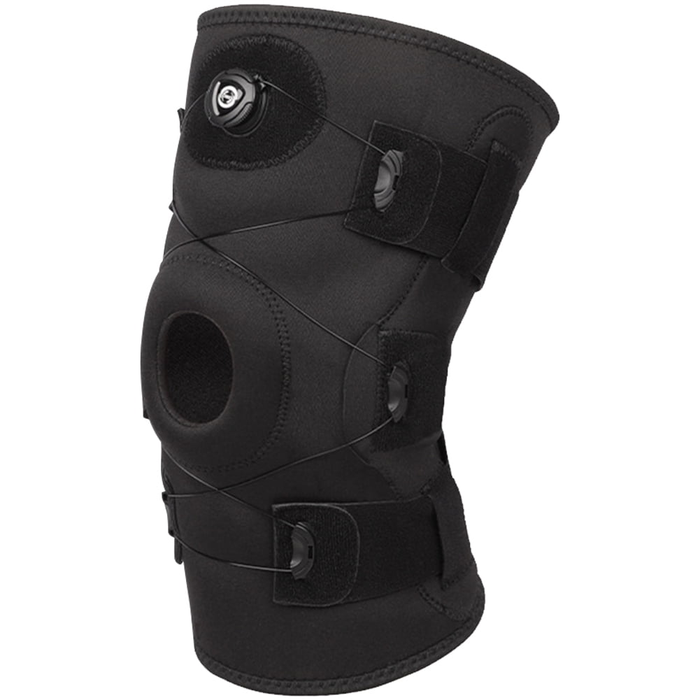 Hinged Knee Brace with Side Stabilizers Sports Knee Protector for Knee Pain (L)