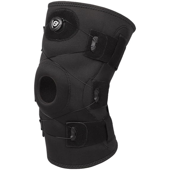 Hinged Knee Brace with Side Stabilizers Sports Knee Protector for Knee Pain (L)