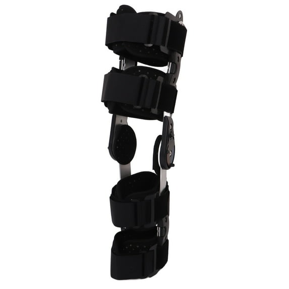 Hinged Knee Support Brace, Adjustable Knee Immobilizer, Sponge Lining Aluminum Alloy Patellar Tendon Strap for Left Right Legs