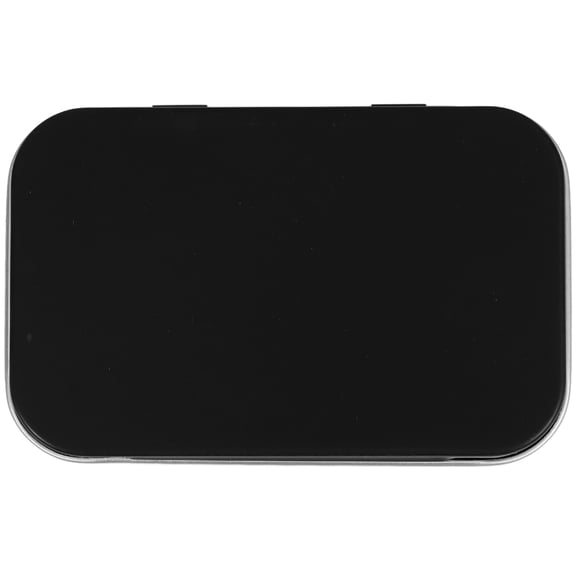 LITINKIMI Black Small Metal Storage Box with Hinged Lid Rust Resistant Tinplate Material