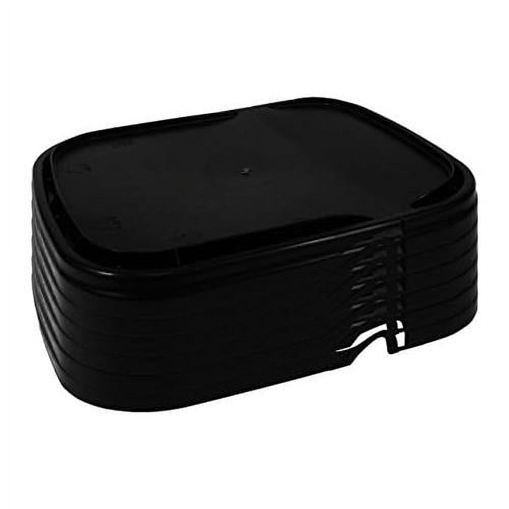 Hinged Lid For 5.3 Gallon Rectangular Bucket, Black, 6Pack