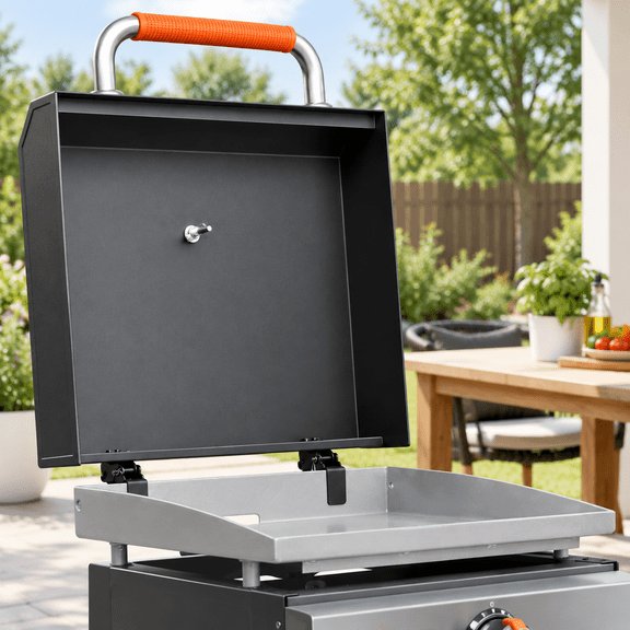 Hinged Lid For Blackstone 17 Inch Griddle Hood Cover With Adventure Ready 17in 1832 1971 1900 1814 Flat Top Tabletop Grill Replace