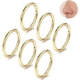 thumbnail image 1 of Hinged Nose Rings,18G Nose Rings Hoops Septum Ring,Hinged Segment Ring,Cartilage Helix Tragus Conch Hoop Earring, Diameter 6mm to 10mm,Gold, 1 of 8