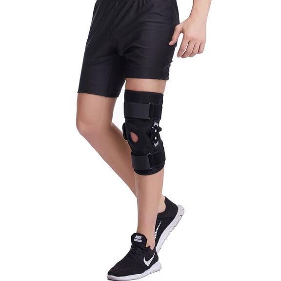 Hinged ROM Knee Brace with Side Stabilizers & Locking Dials, Post Op Knee Immobilizer for Arthritis, ACL, MCL, PCL, Meniscus Tear, Injurie/Knee Pain, Medical Orthopedic Support (Regular)