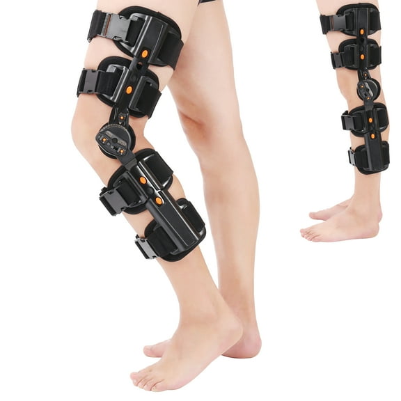 Hinged ROM Knee Brace,Unloader Knee Brace,Knee Immobilizer Brace,ACL, MCL and PCL Injury, Adjustable Orthopedic Support Stabilizer After Surgery