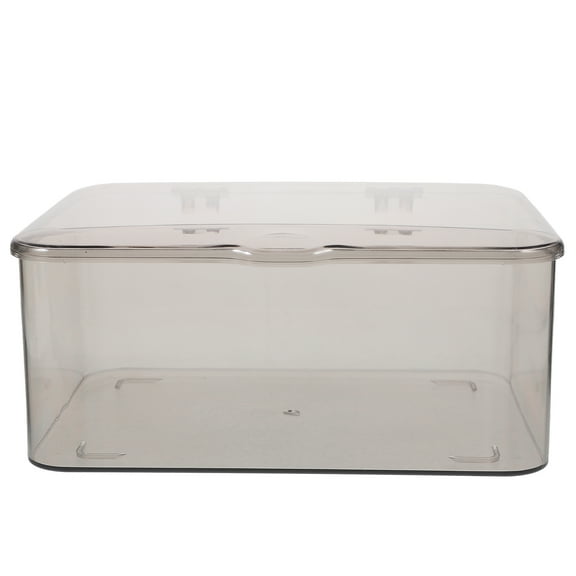 FONDOTIN Multi Functional Grey Plastic Storage Box with Lid for Tea Set and Sundries Organizer