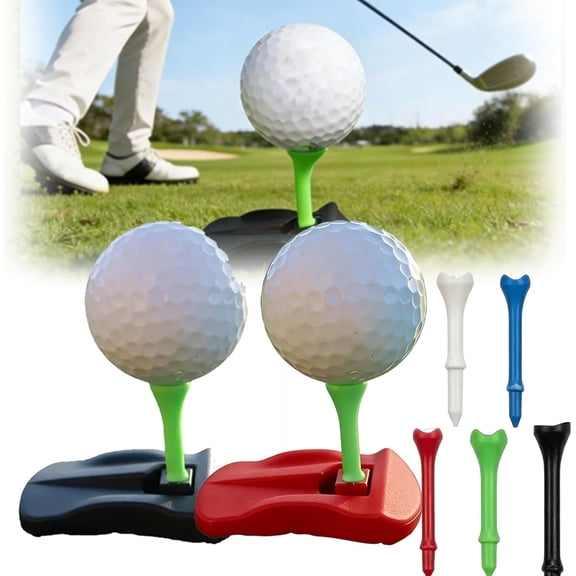 Hinged Turf Base V3 - Turf Tee for Artificial Turf-Includes Pre-Cut Tee Variety Packs, Stable Golf Mat Tee with Pre- Unbreakable Driving Range Platform with Adjustable Tee Set