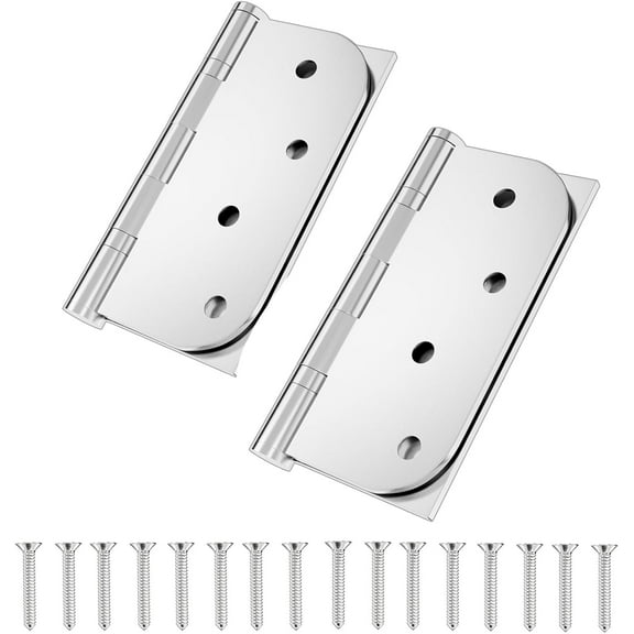 Hinges 4'' Stainless Steel Hinges Ball Bearing Door Hinges 4 Inch Interior & Exterior Door Hinges for Left & Right Doors Heavy Duty Door Hinges with Square and 5/8" Corners 2 Pack-Non Removable Pin