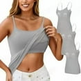 thumbnail image 1 of Hingswink Plus Size Camisole for Women with Shelf Bra Adjustable Spaghetti Strap Cami Tank Top Cotton Undershirts Gray-S, 1 of 4