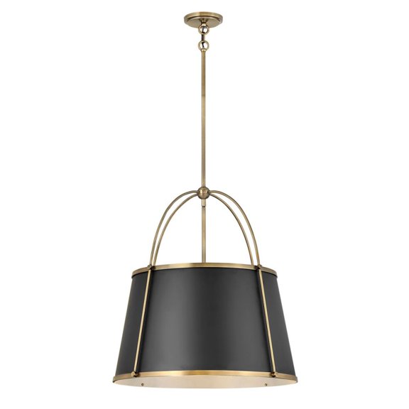 Hinkley Clarke 4895WS 4-Light 25" Modern Chandelier in Warm Brass & Black
