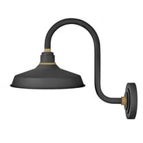 1 Light Small Outdoor Tall Gooseneck Barn Light Traditional And Industrial Style 12 Inch Wide By 17 Inch High-Textured Black Finish Hinkley Lighting