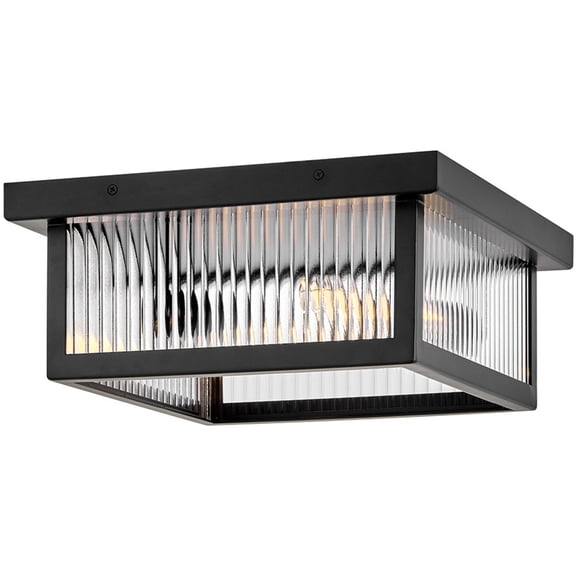 Hinkley Lighting 10603BK Torrent 2 Light 14" Wide Flush Mount Square Outdoor Ceiling