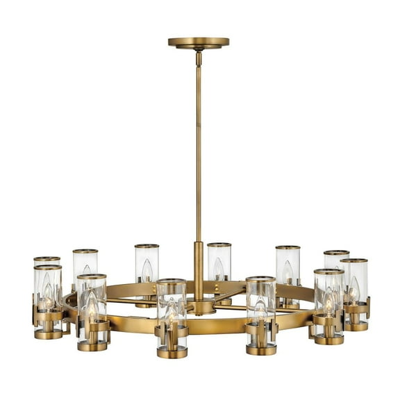38109HB Hinkley Lighting Reeve - 12 Light Large Chandelier in Traditional-Transitional Style - 35.75 Inches Wide by 9 Inches High-Heritage Brass