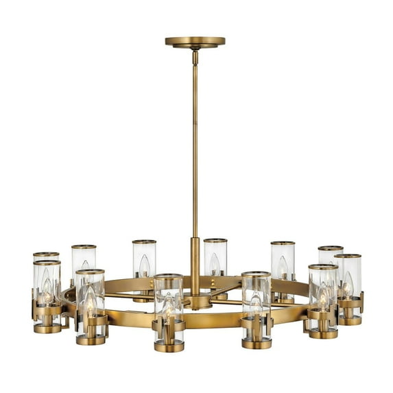 38109HB Hinkley Lighting Reeve - 12 Light Large Chandelier in Traditional-Transitional Style - 35.75 Inches Wide by 9 Inches High-Heritage Brass