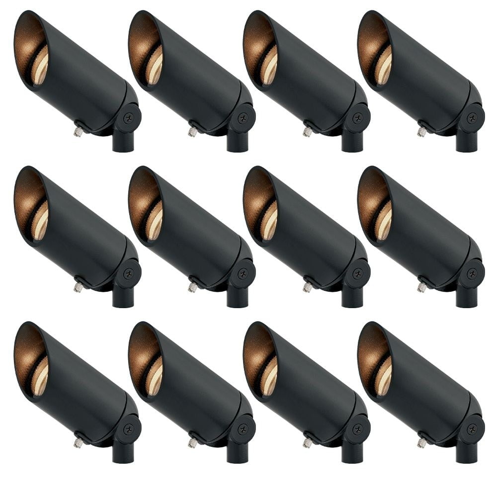 Satin Black Low Voltage Aluminum Landscape Spotlights