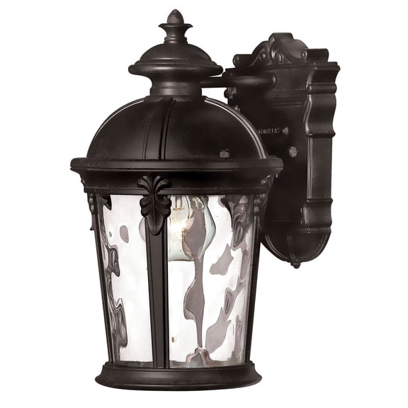 Hinkley Lighting 1890BK 12.5" Height 1-Light Lantern Outdoor Wall Sconce in Black from the Windsor Collection