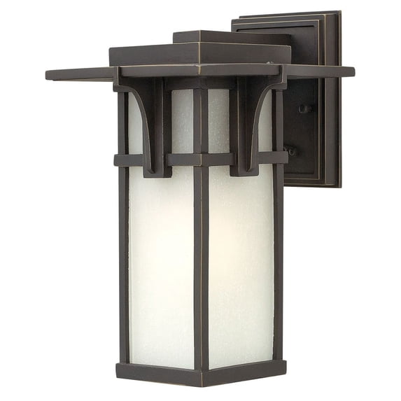 Hinkley Lighting 2230 11.75" Height 1-Light Lantern Outdoor Wall Sconce with Etched Seedy Shade from the Manhattan Collection