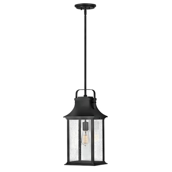 1 Light Medium Outdoor Hanging Lantern In Traditional Style 8.5 Inches Wide By 19.75 Inches High-Textured Black Finish Hinkley Lighting 2392Tk