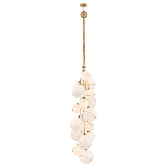 30309HBR-CO Hinkley Lighting Skye - 180W 18 LED Double XL Multi-Tier Chandelier-125 Inches Tall and 39 Inches Wide-Heritage Brass Finish-Cased Opal