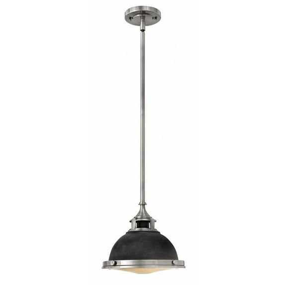 1 Light Small Pendant In Traditional-Industrial Style 11.75 Inches Wide By 9 Inches High-Aged Zinc Finish Hinkley Lighting 3122Dz