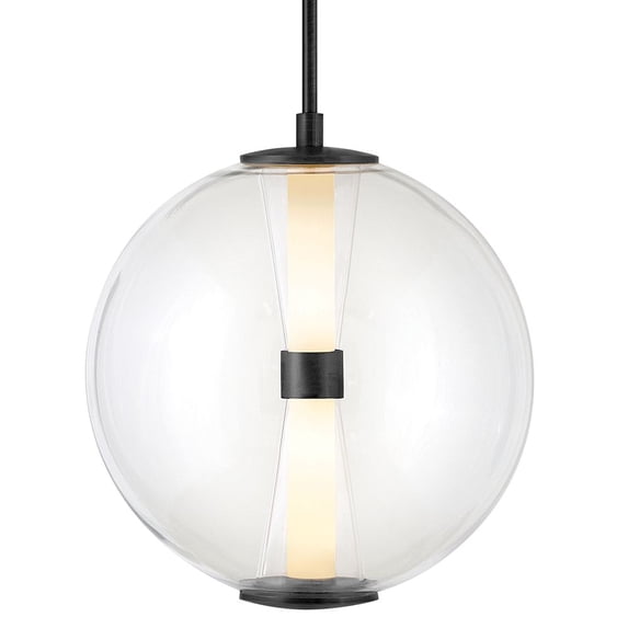 33107BK-Hinkley Lighting-Elin - 14W LED Medium Globe Pendant-15.5 Inches Tall and 14 Inches Wide-Black Finish